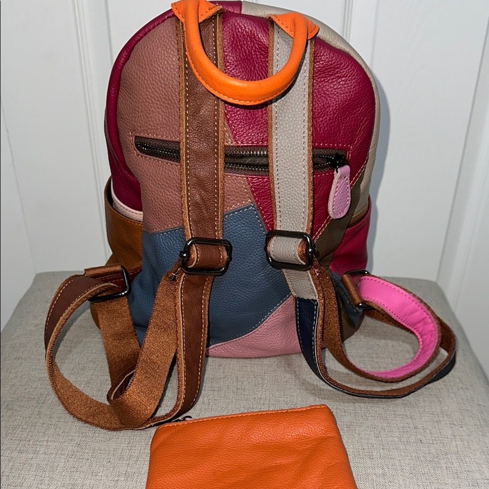 Colorful Patchwork Backpack With Skull Design - image 6